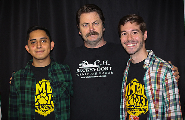 The always funny Nick Offerman is here to promote NASCAR. Photo Courtesy: UMBC Student Events Board 
