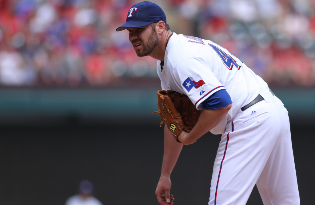 Nearing the last full month of the season, Colby Lewis and the Texas Rangers are currently in playoff position as the second wild card team. Photo Courtesy: Darryl Briggs
