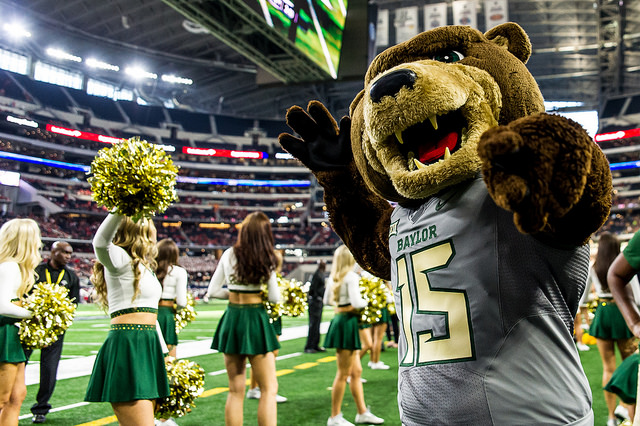 The Baylor Bears were ready to party after winning on the road against the Kansas Jayhawks. Photo Courtesy: Matthew Lynch