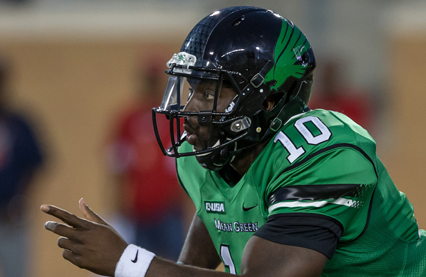 Mean Green QB DaMarcus Smith will have to use his arm and legs to make plays against the Bulldogs. Photo Courtesy: Sandy McAnally