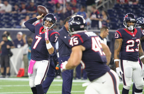 The Houston Texans will rely on QB Brian Hoyer to keep their winning streak alive. Photo Courtesy: Rick Leal