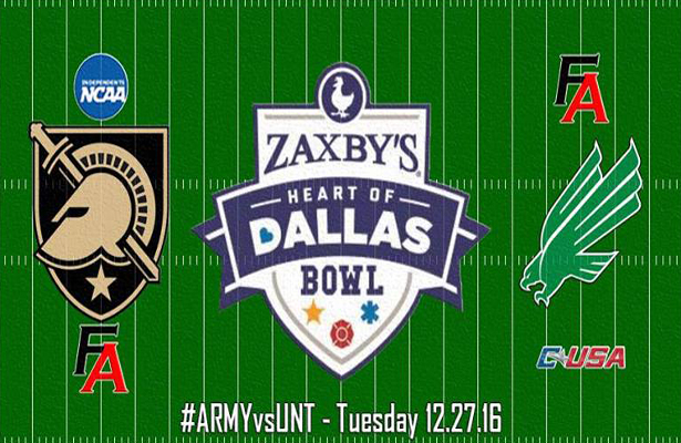 The Mean Green defeated the Black Knights earlier this season and look to do so again at the Zaxby's Heart of Dallas Bowl. Photo Courtesy: Zaxby's Heart of Dallas Bowl Facebook Page