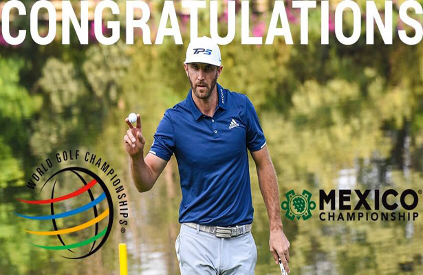 Dustin Johnson survived the back nine to win the Mexican Championship on Sunday. Photo Courtesy: PGA Tour Twitter
