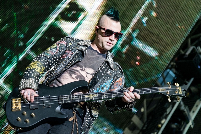 Bassist and backing vocalist Johnny Christ of Avenged Sevenfold doing his thing as part of the opening act. Photo Courtesy: Matt Pearce