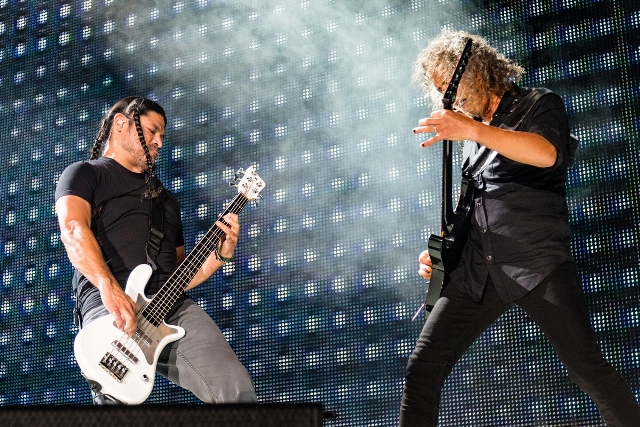 Bassist Rudy Trujillo (l.) and guitarist Kirk Hammett (r.) rocking out. Photo Courtesy: Matt Pearce