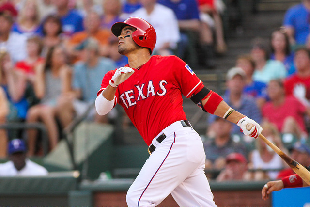 Texas Rangers catcher Robinson Chirinos had an excellent road trip with a six-game hit streak. Photo Courtesy: Darryl Briggs