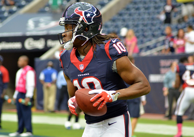 Texans WR DeAndre Hopkins leads the team in recpetions and yardage heading into Week 4 of the NFL. Photo Courtesy: The Brit_2